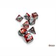 Lab Dice: Gemini Red-Steel/White Poly 7-Dice Set